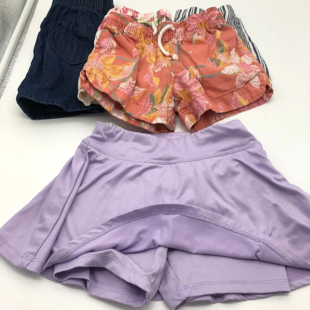 Girls 4T Shorts BUNDLE Summer 7 Piece Lot Carter's Oshkosh Skort Skirt